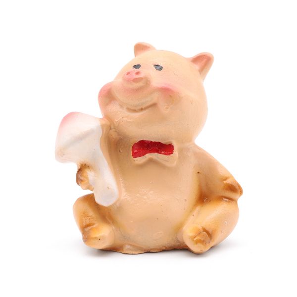 Миниатюра кукольная: Свинка с грибом 3,5х2 см, AS15-11
