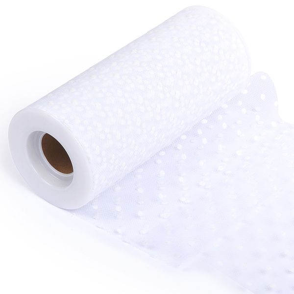 Фатин на шпульке средней жесткости 150 мм / 9.14 метров, TBY.T663.001.2, цв.001 белый