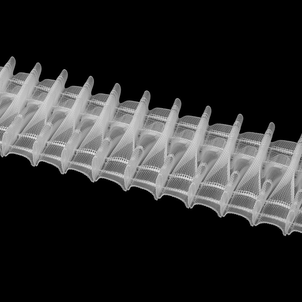 Лента (тесьма) шторная: сборка буфы (1:2.5) 65 мм / 50 метров, прозрачный, OZ-IS 3861 MP