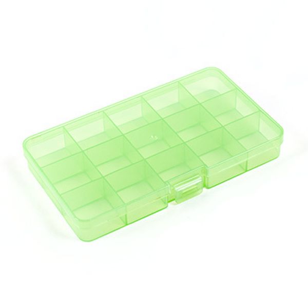 Коробка пластик для швейных принадлежностей 17.7х10.2х2.3 см, пластик, салатовый/прозрачный, Gamma OM-042