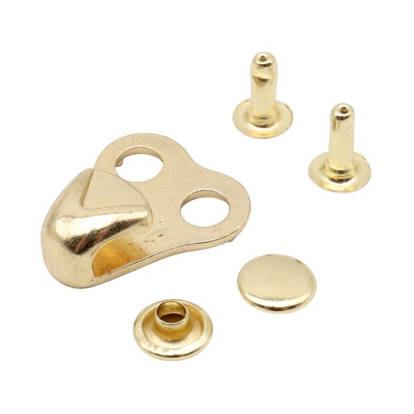Крючки обувные 20х17 мм, 2 крепления, золото, 20 шт