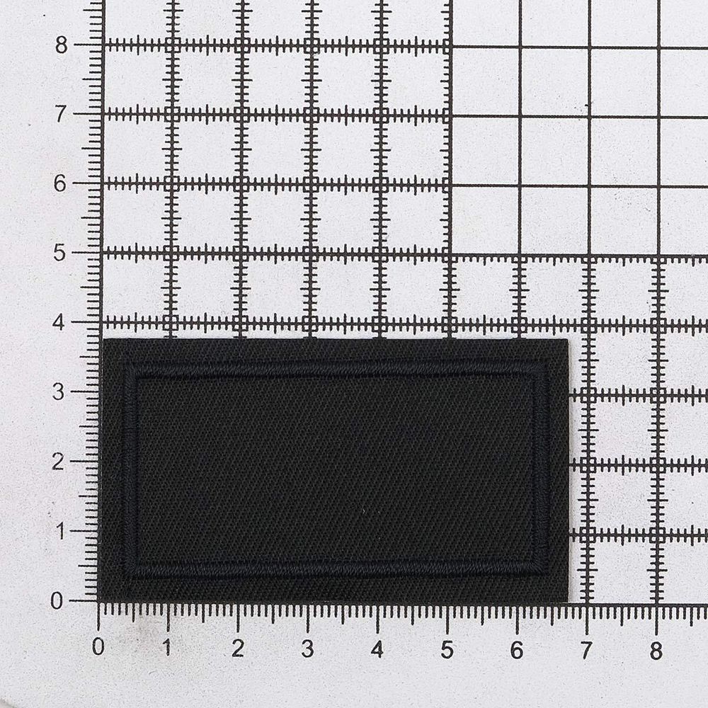 Термоаппликация прямоугольная, джинс, 65х35 мм (черный (black)), LA429, 2 шт