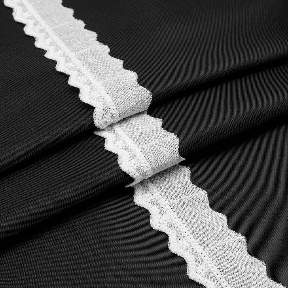 Кружево шитьё 27 мм / 13.72 м, 100% хлопок, белоснежный