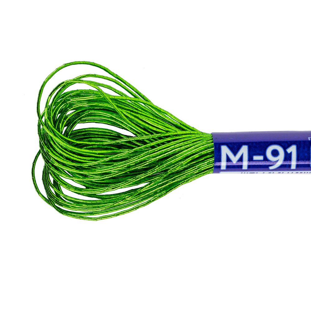 Мулине Gamma металлик JT 12 мотков по 11 метров, M-91 салатовый, Gamma MOULINE