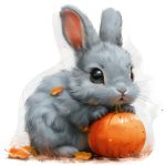 Пазл фигурный деревянный "Кролик и тыковка" 162 элементов., Фрея, PZLF-016