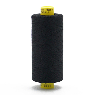 Нитка Gutermann Mara 150 (1000 метров), 1 кат., особо тонкая | _2111 ультра черный (Arta 170)