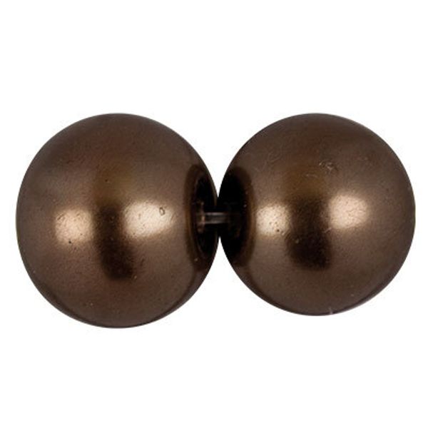 Бусины стекло ⌀14 мм, нить 30 шт, №21 коричневый, Zlatka GBP-06