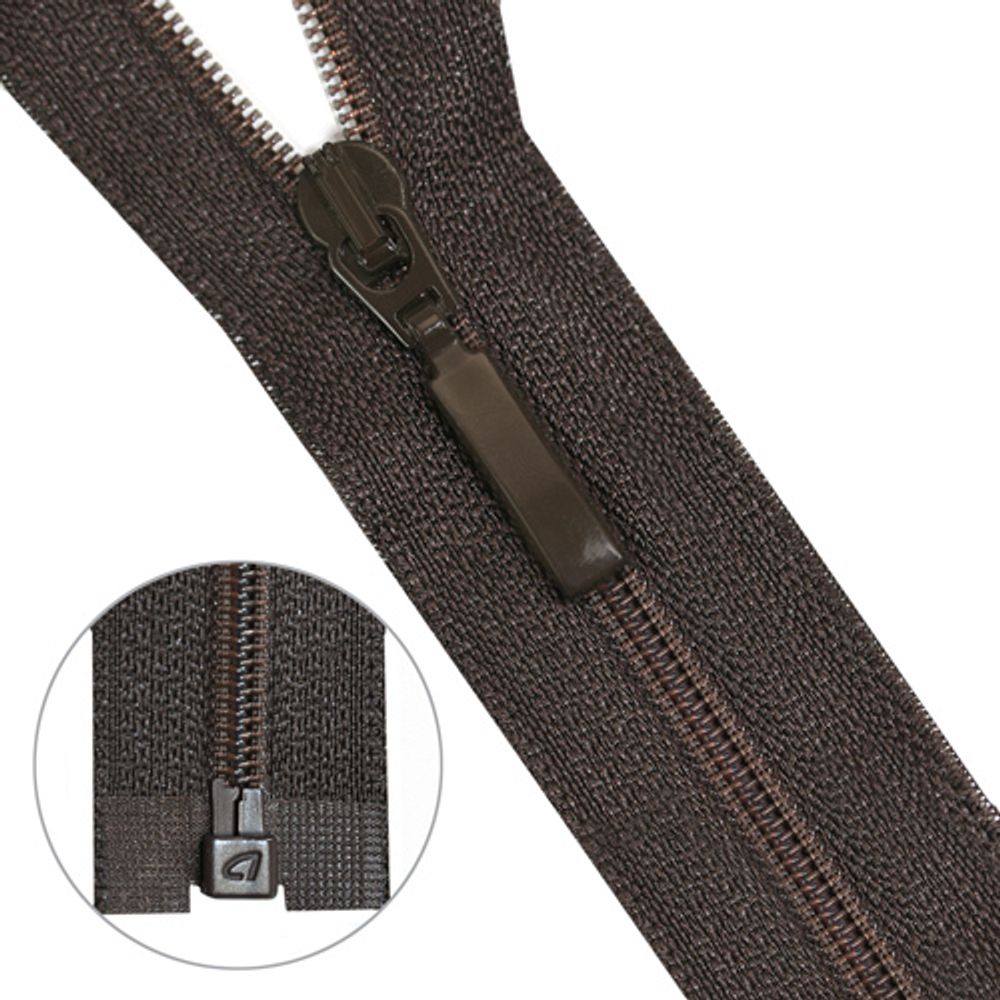 Молния спираль (витая) Arta Т5 (5 мм) 1 зам., разъем., 60 см, цв. 141 т.коричневый, уп.5 шт