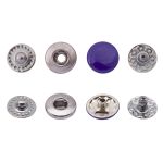 Кнопка Альфа (S-образная) ⌀10.0 мм, ≈1440 шт, МЕТАЛЛ, эмаль, 569 т.синий глянцевый + отв.части чер.никель, ВТ-2, NEW STAR