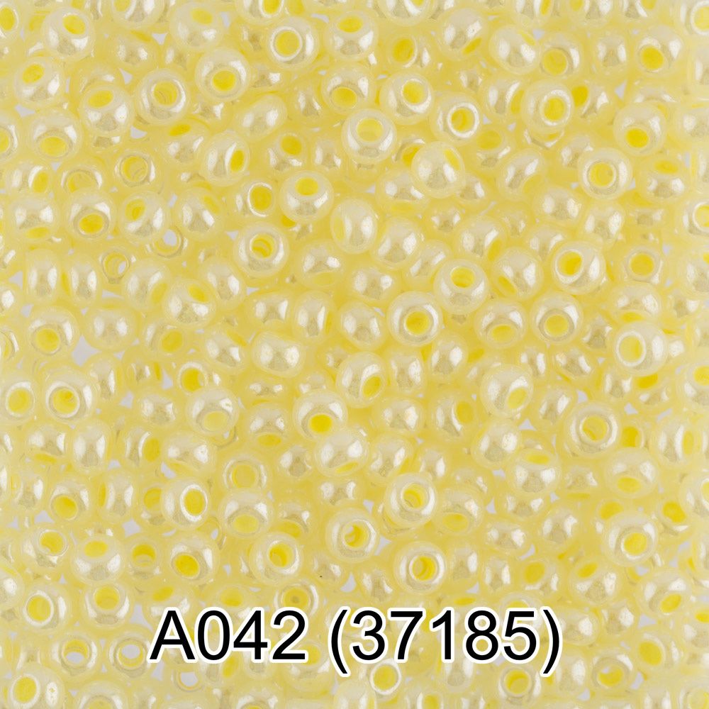 Бисер Preciosa круглый 10/0, 2.3 мм, 10х5 г, 1-й сорт, A042 бл.желтый, 37185, круглый 1