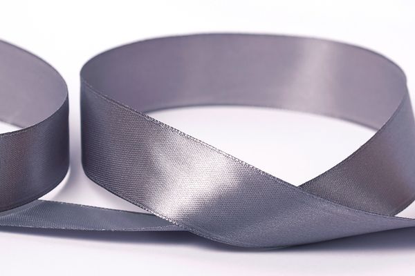 Лента атласная 1-сторонняя 25.0 мм / 33±2 метра, 054 т.серый, Gamma