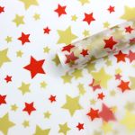 Пленка матовая Звезды 70см*10 м (красный/золото) 4932