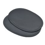 Заплатка, кожа, овал средний 10х14см с перфорацией, 2 шт в уп, 100% кожа, 01 черный