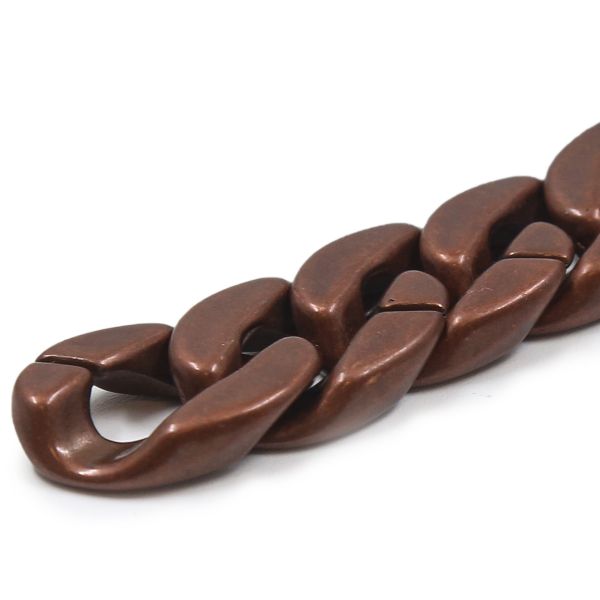 Цепь пластик 10 см, размер звена 24х15 мм, медь