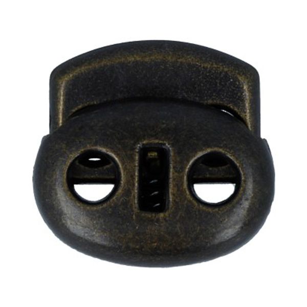 Фиксатор (зажим) для шнура пластик 2 отв., ⌀4.0 мм, 72 шт, 06 т.бронза, Micron A 1186