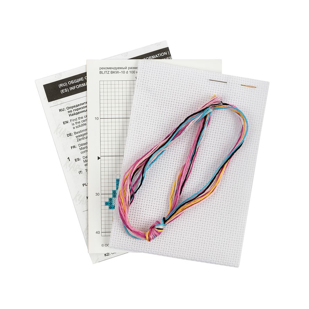 Набор для вышивания нитками Klart, Единорожка, 10,5х10 см