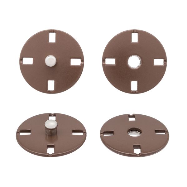 Кнопка пришивная металл ⌀18.0 мм, 10 шт, коричневый, KN13