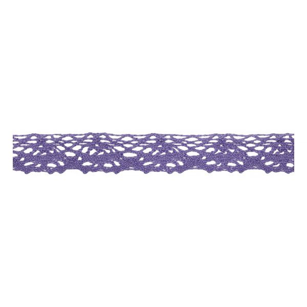 Кружево вязаное (тесьма) 14 мм / 22.8 м, 082 фиолетовый, Gamma HVK-39