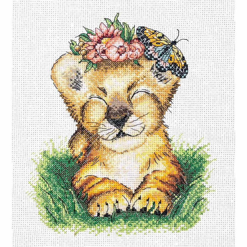 Набор для вышивания нитками Hobby&amp;Pro, Милый львенок 13х20 см