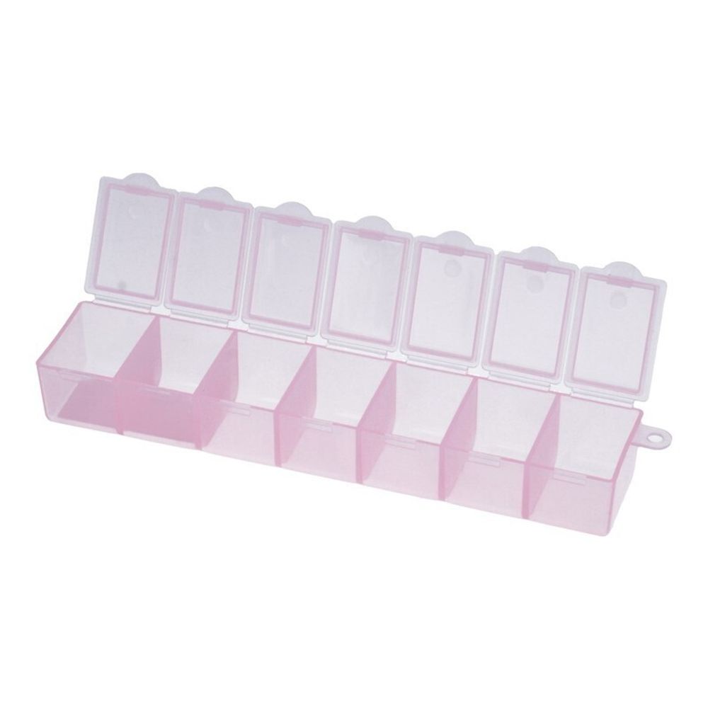 Органайзер для швейных принадлежностей 15.3х3.4х2.4 см, пластик, розовый/прозрачный, Gamma T-35