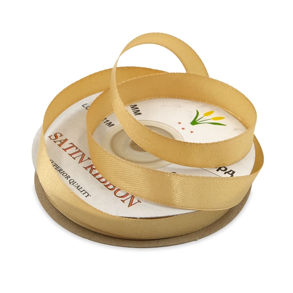 Лента атласная 1-сторонняя 12.0 мм / 27.4±2 метров, (6194 (068 бежевый)), 06, Globus