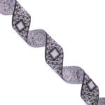 Лента (тесьма) жаккардовая 25.0 мм / 10±0.5 метров, черный/серебро, Gamma TRJ-119(46)