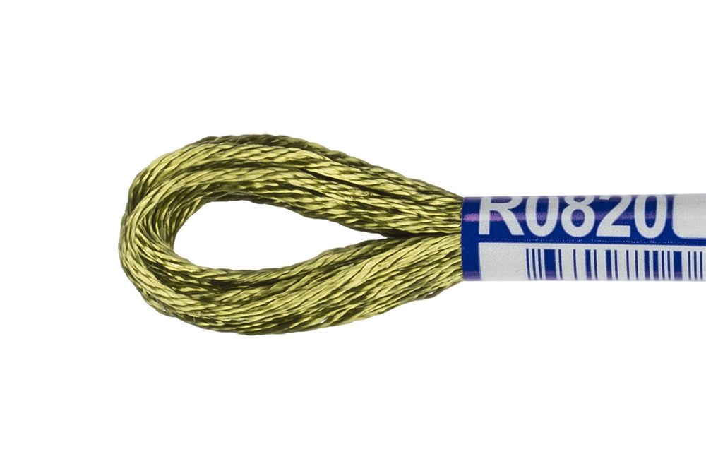 Мулине Gamma вискоза 100%, цв.R0820 хаки, 12 мотков по 8 метров