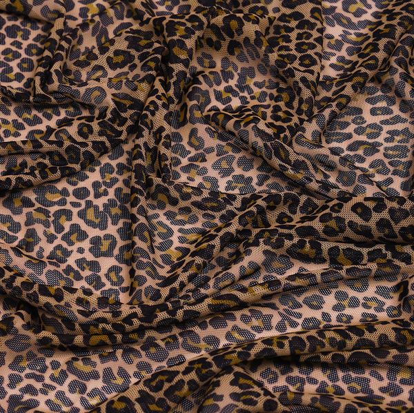 Сетка бельевая эластичная 100 г/м², шир.160 см / 3 метра, принт Леопард /SZ025816.06/