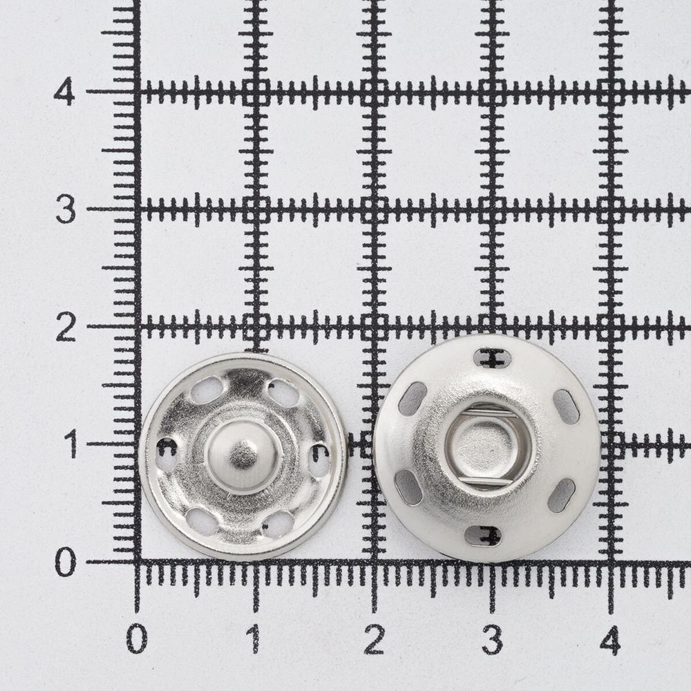 Кнопка пришивная металл ⌀19.0 мм (никель), 20 шт