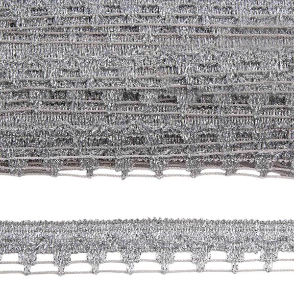 Тесьма 25 мм / 16 метров, серебро, 10171