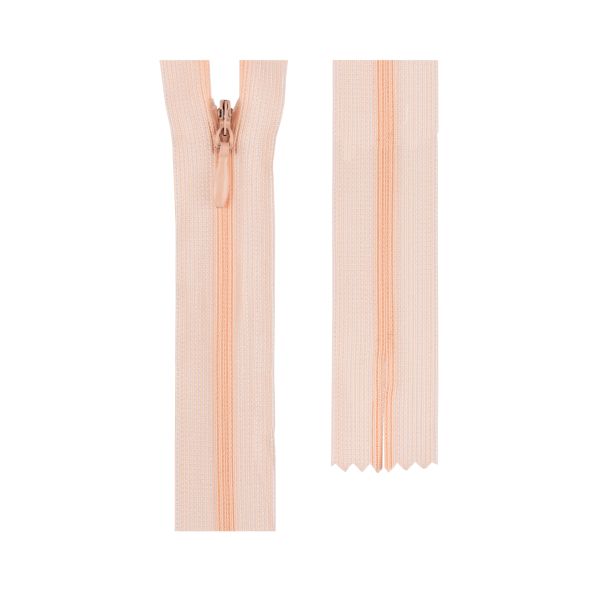 Молния спираль потайная плательная Т3 (3 мм) 1 зам., н/раз., 35 см, сатин (плотная) 147 св.персиковый, G013P Gamma, 10 шт