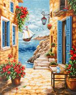 Кристальная (алмазная) мозаика Фрея ALPD-290, на подрамнике, Выход к морю, 40х50 см