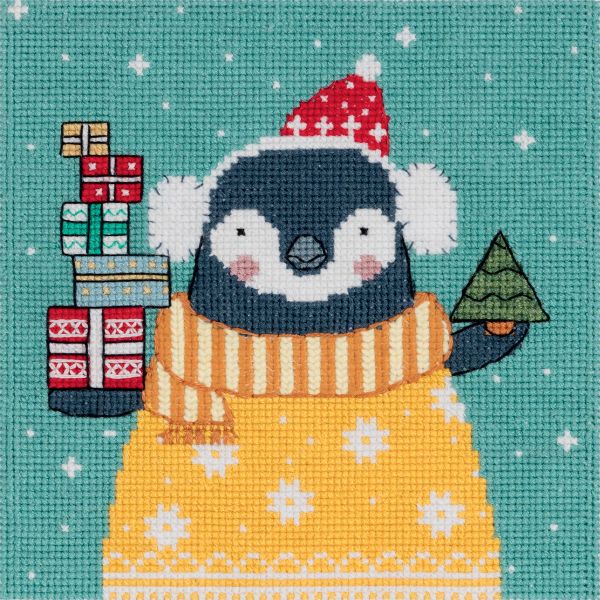 Набор для вышивания нитками Panna, открытка День подарков, 12.5х12 см