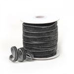 Лента бархатная (тесьма) 10.0 мм / 22.86±1 метров, арт.10VR64 нейлон цв.т.серый