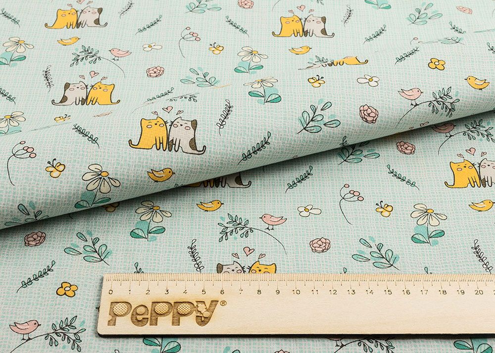 Ткань для пэчворка Peppy Мартовская песня, отрез 50х55 см, 146 г/м², МП-08 зеленый, Peppy