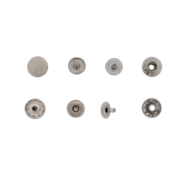 Кнопка Альфа (S-образная) ⌀12.5 мм, ≈144 шт, СТАЛЬ, №54 чер.никель, NEW STAR