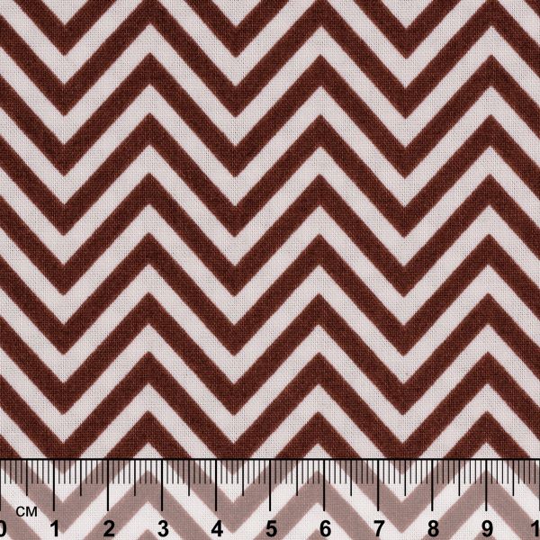 Ткань для пэчворка Peppy Бабушкин сундучок, рулон 112 см / 5 метров, БС-08 зигзаг коричневый, Peppy