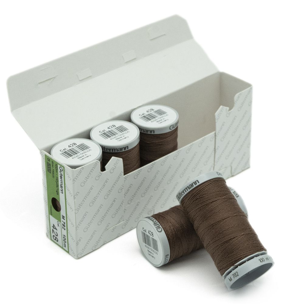 Нитки суперкрепкие Gutermann Extra Strong M782, 100м, 428 какао, 5 катушек