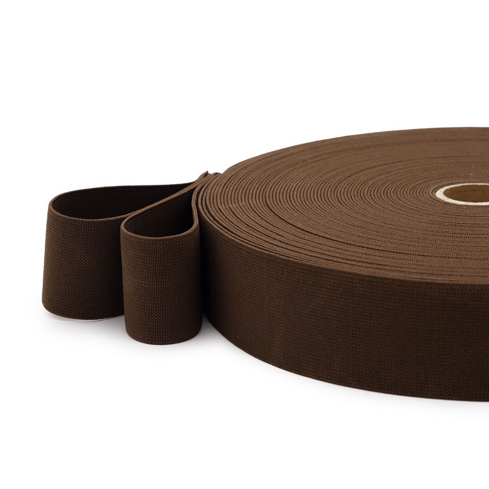 Резинка вязаная 40.0 мм / 25 метров, т.коричневый