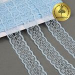 Кружево отделочное в стиле "трикотаж" 28 мм, TBY 1670, цв.05 голубой, уп.27.4м