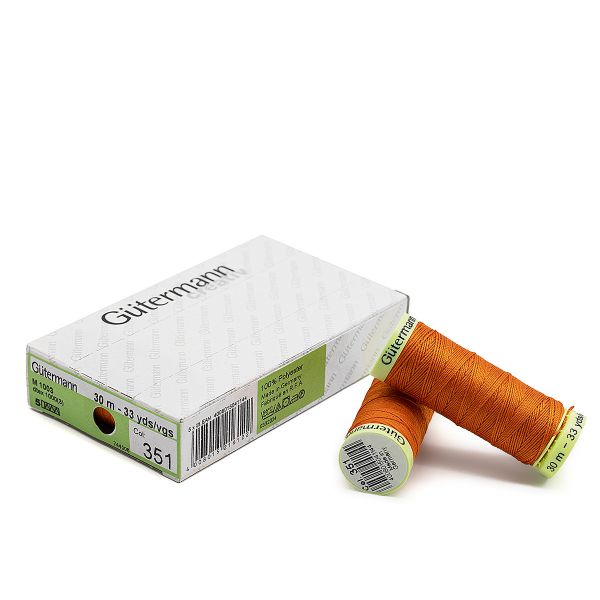 Нитки отделочные Gutermann Top Stitch, 30м, 351 оранжевый, 5 катушек