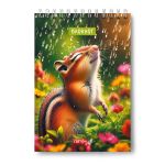 Блокнот на гребне, выборочный лак, A5 60 л., 4 шт, клетка, Лесными тропками 01257, Светоч Б131