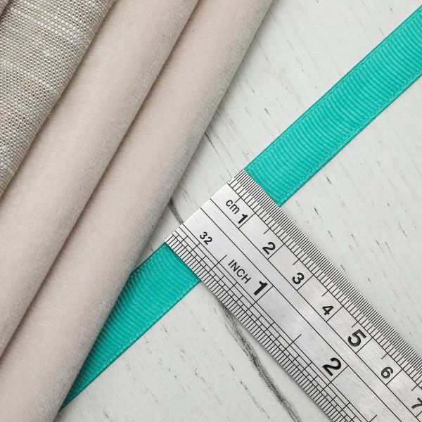 Лента репсовая (в рубчик) 12.0 мм, 121 бирюзовый, уп.18,28 м