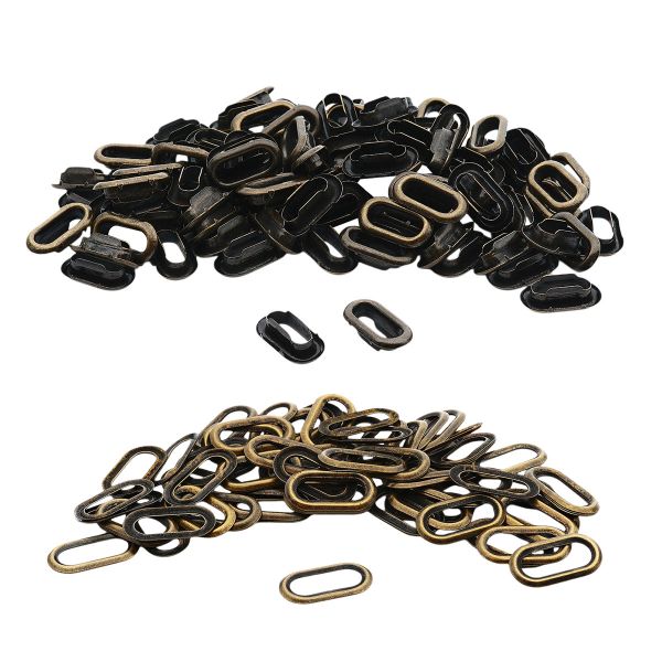 Люверсы металл овальные 15х6 (внутр.), 21х11 (внешн.), металл (≈100 шт) New Star, антик