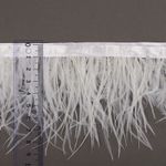 Перья на ленте Страус шир. 8 см, арт.FBY-08-01, цв.белый уп.2м