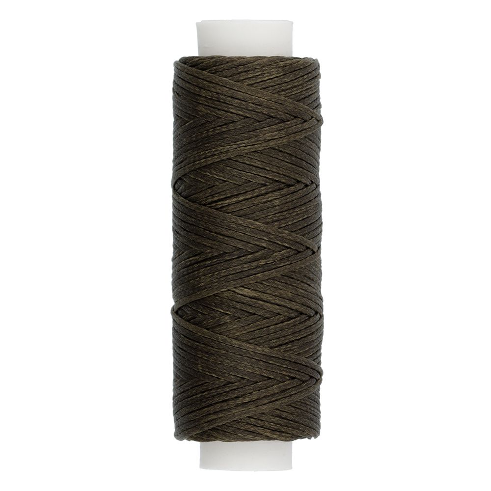 Нитки для кожи вощёные плоские 0.8 мм, 25 м, 012 т. зеленый, LC-001, Промысел