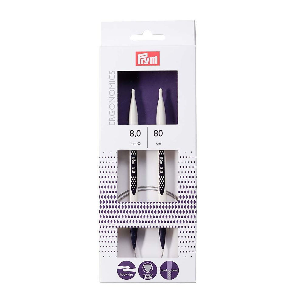 Спицы круговые Prym Ergonomics ⌀8,0 мм, 80 см