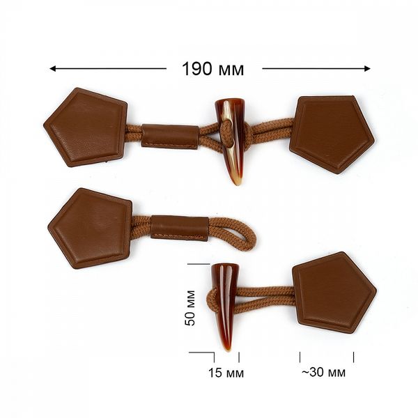 Клевант экокожа 190 мм C-KLV01 цв.коричневый, 3 шт