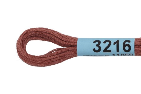 Мулине Gamma 100% хлопок, цв.3216 коричневый, 24 мотка по 8 метров