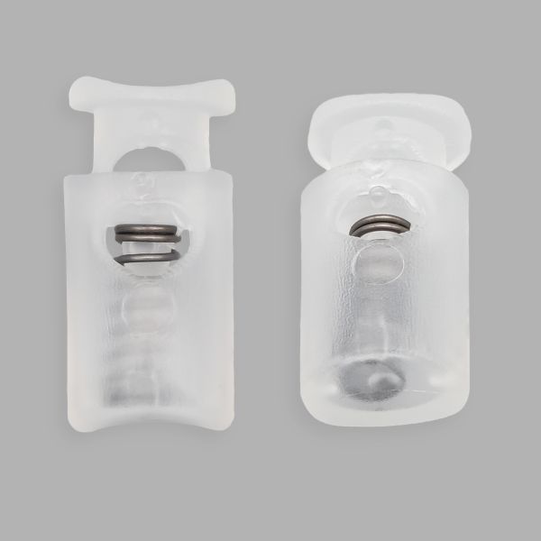 Фиксатор (зажим) для шнура пластик 1 отв., ⌀4.5 мм, 19х9 мм, цилиндр, ПП, прозрачный, 100 шт